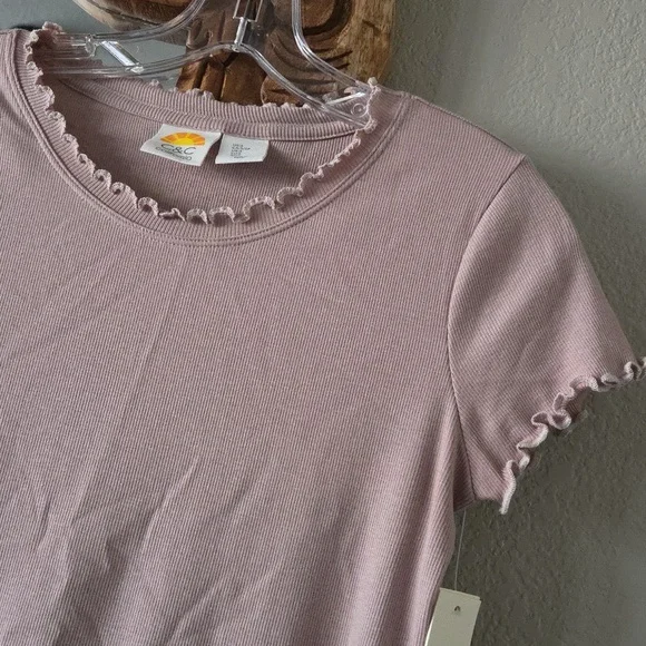 C&C California NWT Mauve Short Sleeve Top - Picture 4 of 6